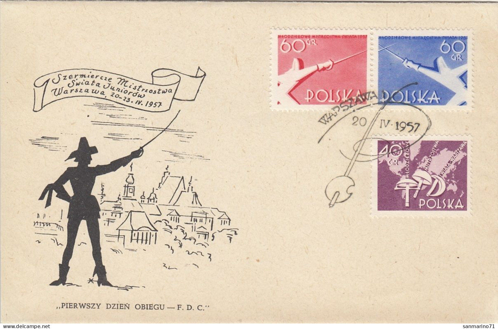 FDC POLAND 1005-1007 - Fencing