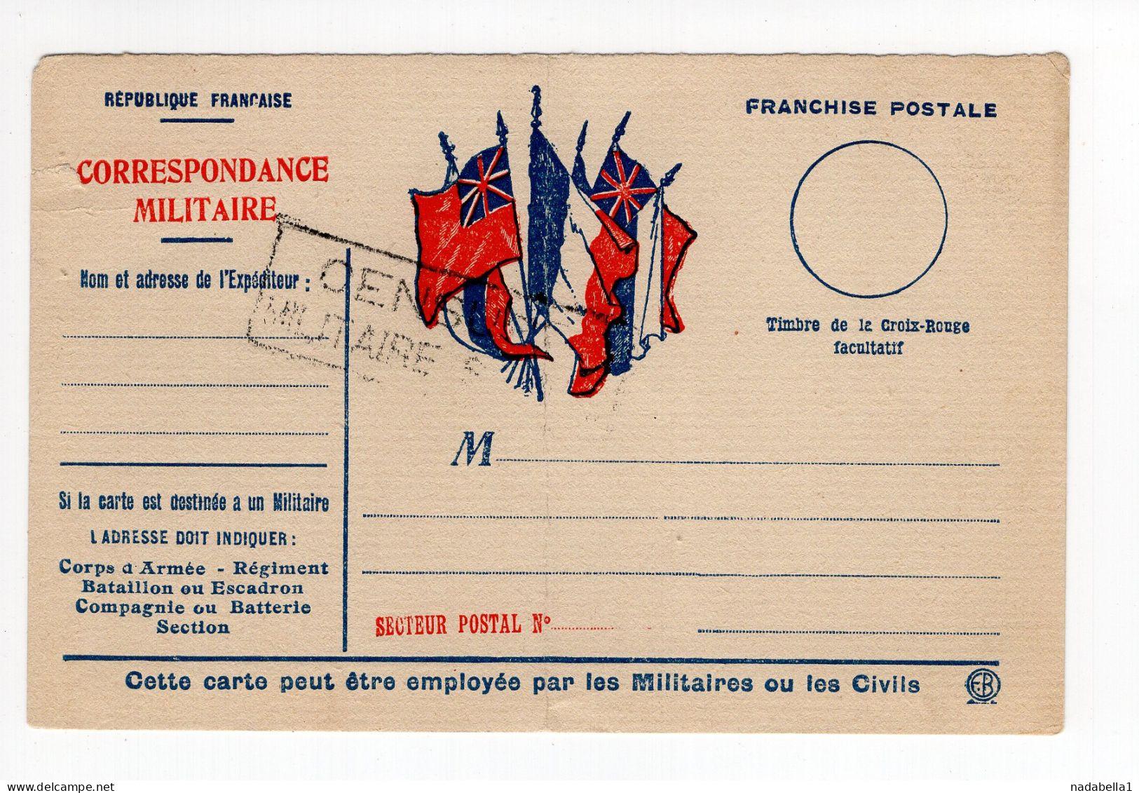 1917. WWI FRANCE,NICE,MILITARY CORRESPONDENCE CARD,MILITARY CENZOR - Andere & Zonder Classificatie