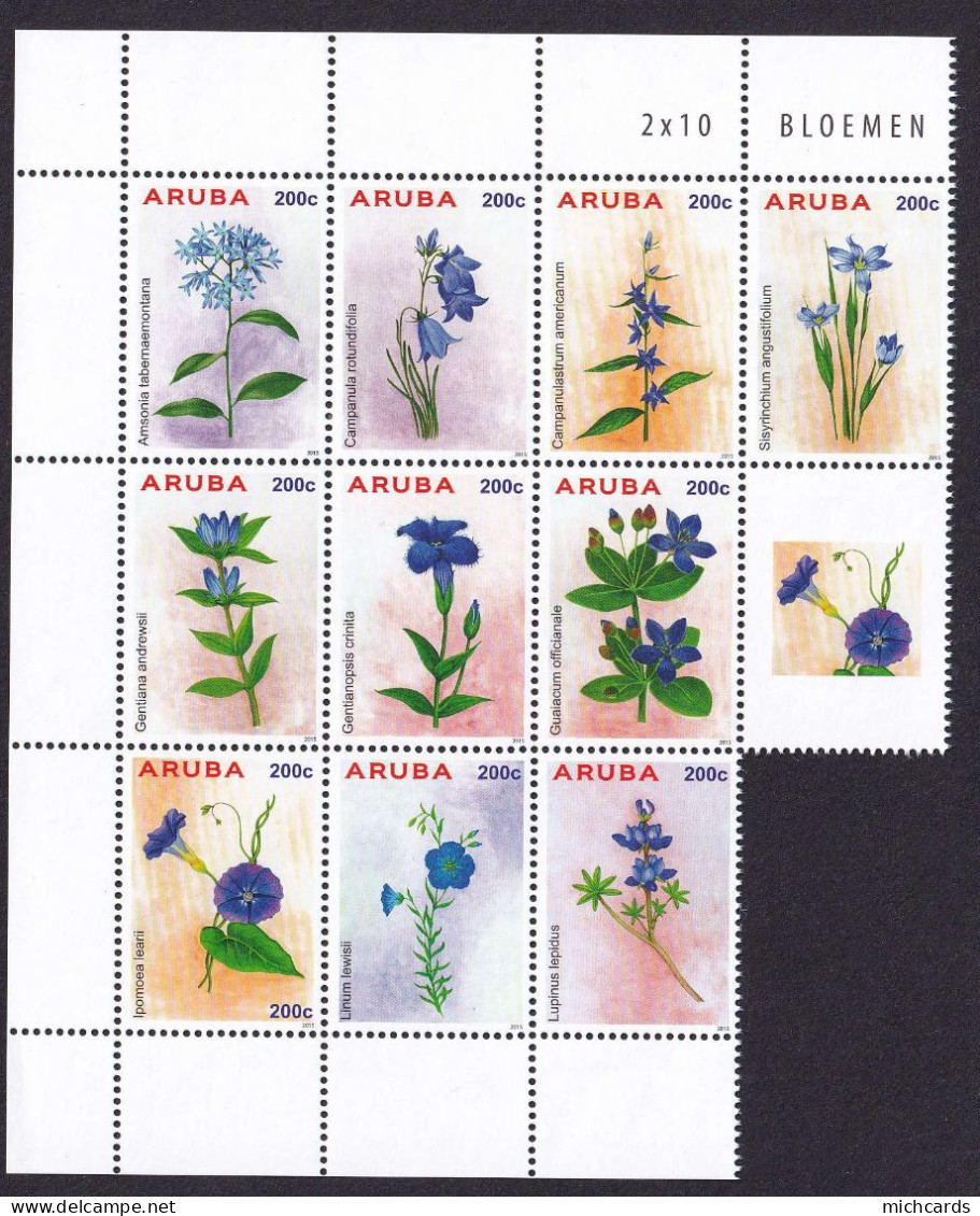 323 ARUBA 2015 - Y&T 828/37 - Fleur - Neuf ** (MNH) Sans Charniere - Curacao, Netherlands Antilles, Aruba