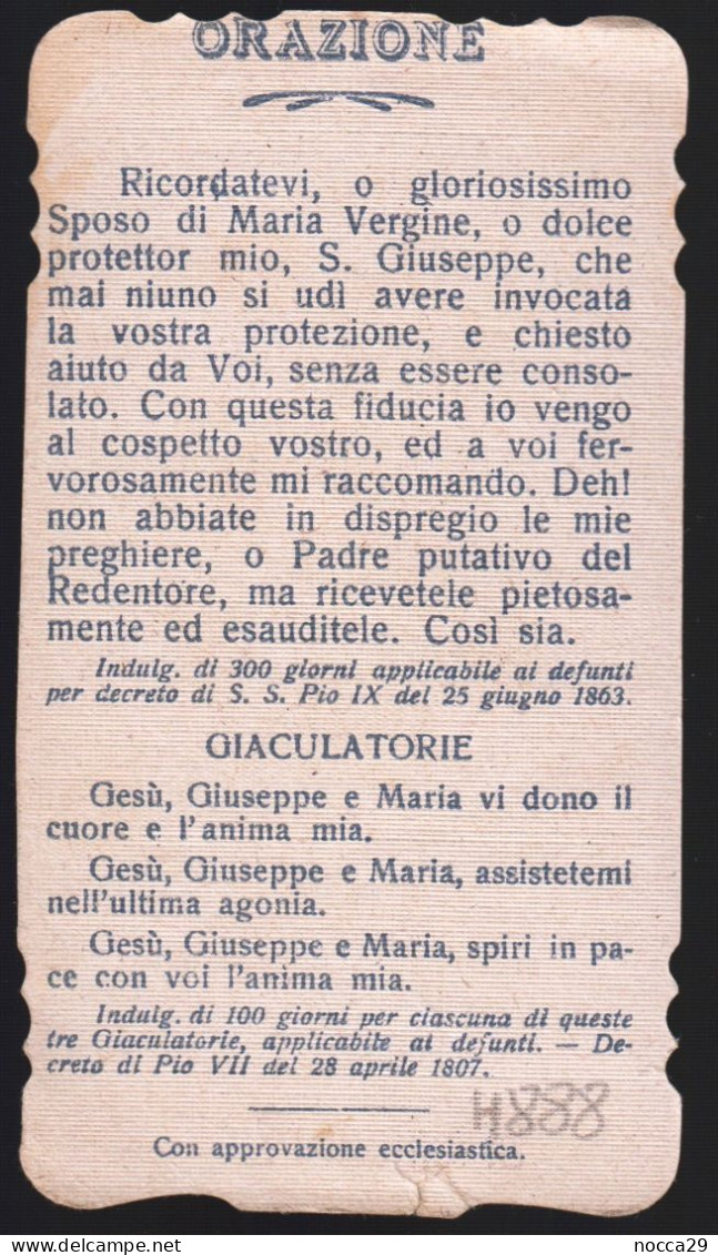 ANTICO SANTINO -  S.GIUSEPPE CON GESU BAMBINO - HOLY CARD - IMAGE PIEUSE  (H884) - Imágenes Religiosas