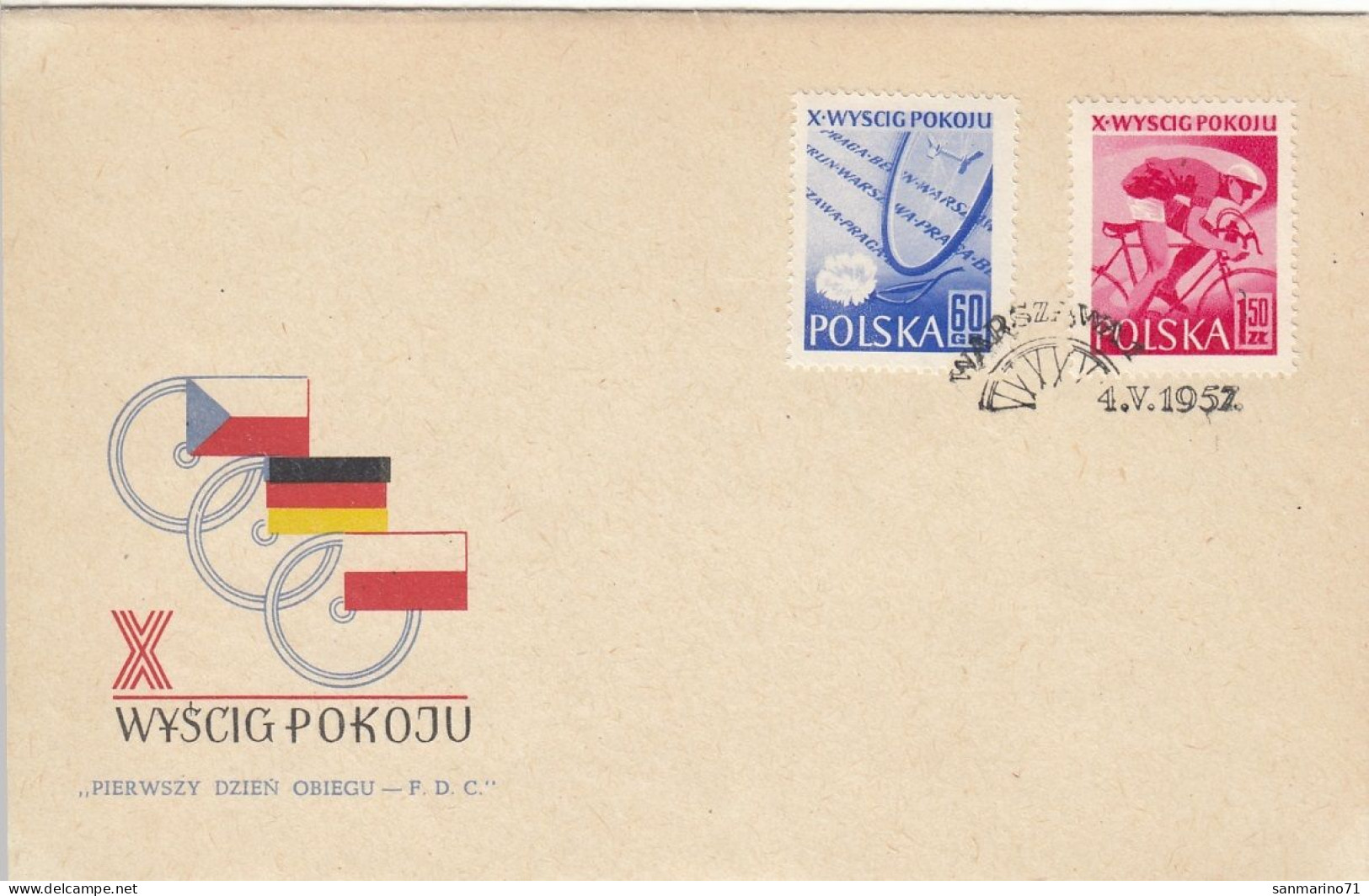 FDC POLAND 1015-1016 - Wielrennen