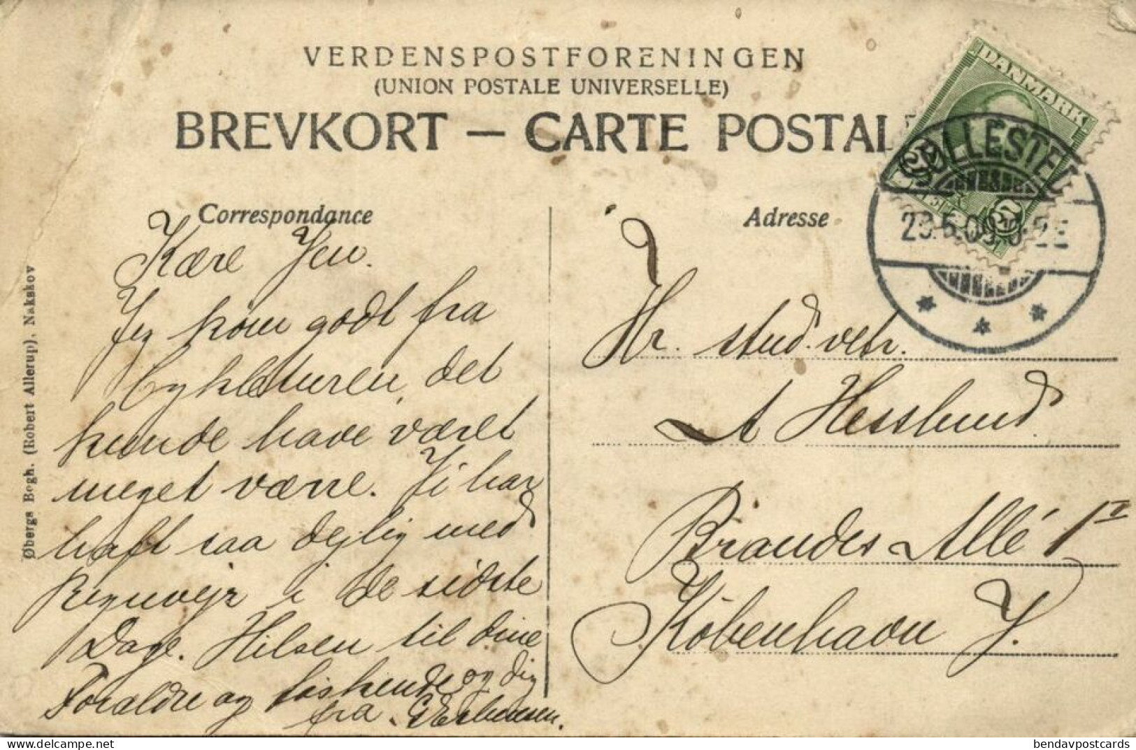 Denmark, SØLLESTED, By Set Fra Møllen (1909) Postcard - Danemark