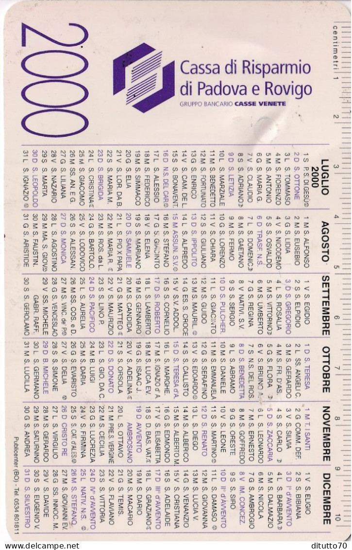 Calendarietto - Cassa Di Risparmio Di Padova E Rovigo - Anno 2000 - Klein Formaat: 1991-00