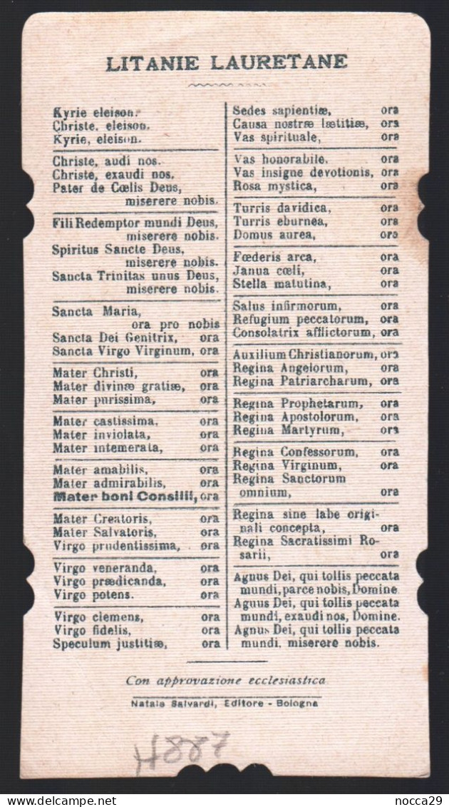 ANTICO SANTINO -  LA MADONNA  DEL BUON CONSIGLIO - HOLY CARD - IMAGE PIEUSE  (H887) SALVARDI EDITORE - BOLOGNA - Imágenes Religiosas