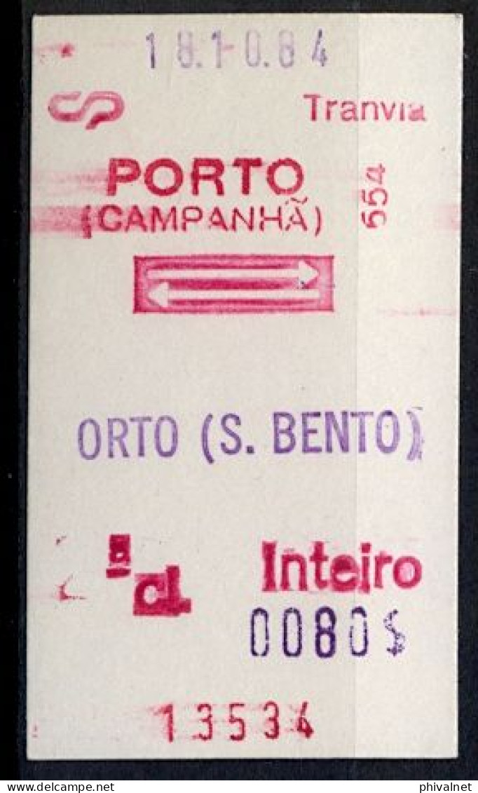 PORTUGAL , OPORTO , CAMPANHA , TICKET DE FERROCARRIL , TREN , TRAIN , RAILWAYS - Europa