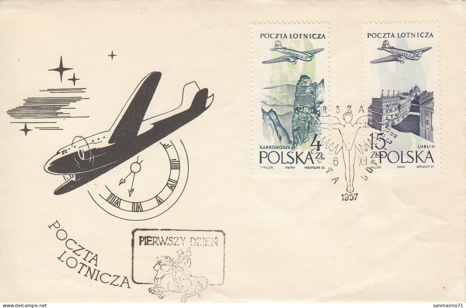 FDC POLAND 1039-1040 - Flugzeuge