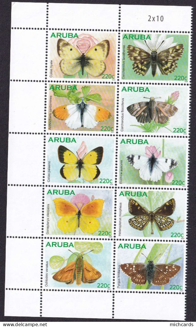 323 ARUBA 2015 - Y&T 847/54 - Papillon - Neuf ** (MNH) Sans Charniere - Curaçao, Antille Olandesi, Aruba