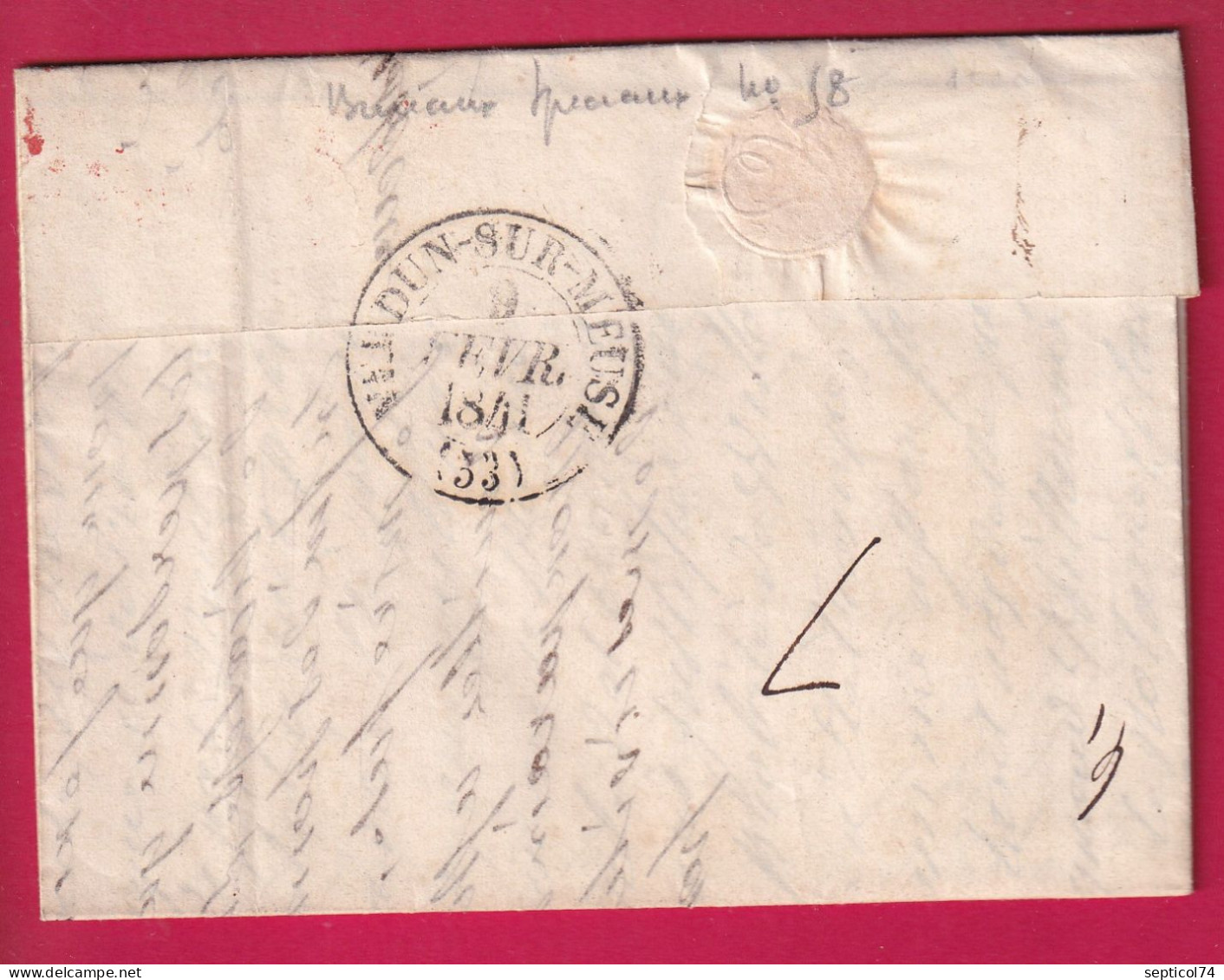 CAD CHAMBRE DES DEPUTES + PP ROUGE 1841 POUR VERDUN MEUSE LETTRE - 1801-1848: Précurseurs XIX