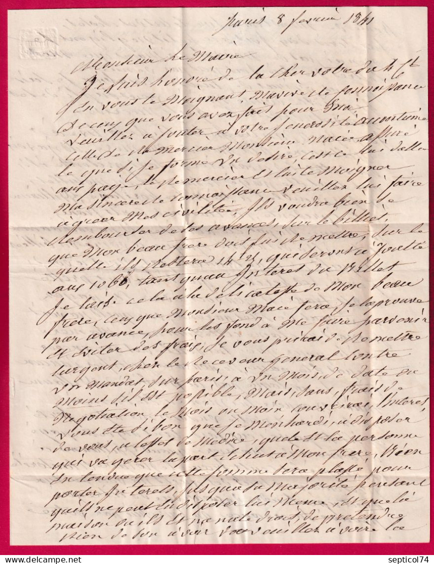 CAD CHAMBRE DES DEPUTES + PP ROUGE 1841 POUR VERDUN MEUSE LETTRE - 1801-1848: Precursors XIX