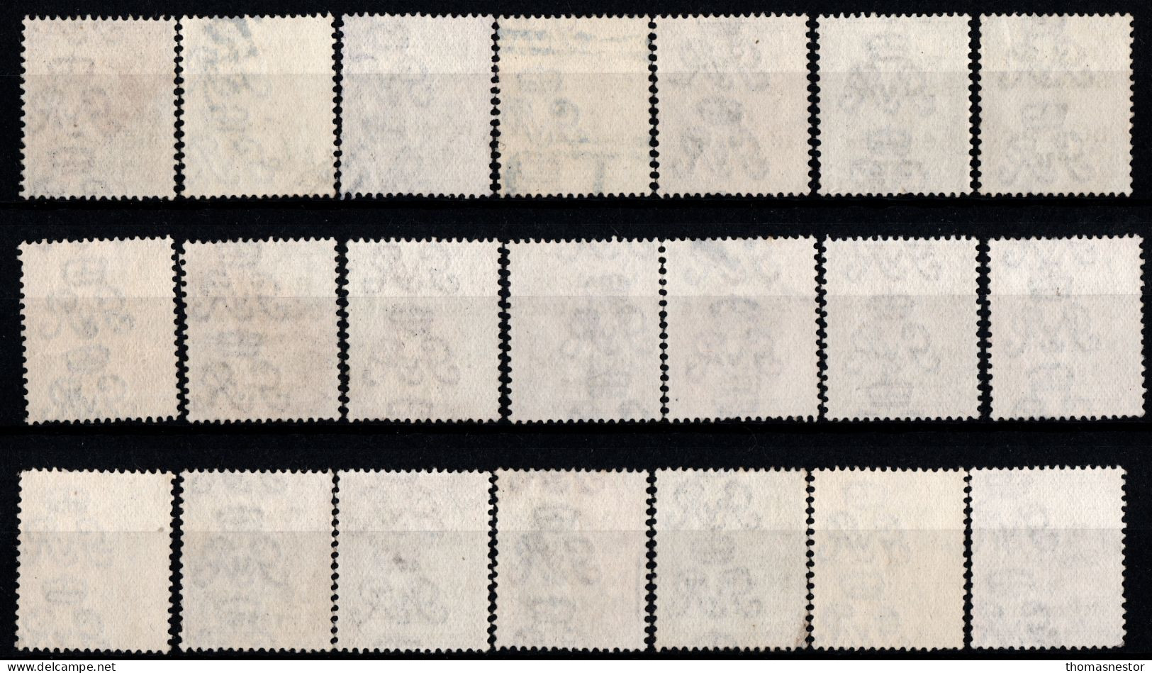 1922 Thom Rialtas 5 line Blue Black Ink (July- Nov) Used Fiscal cancellation, parcel/ commercial cancel 294 in total.