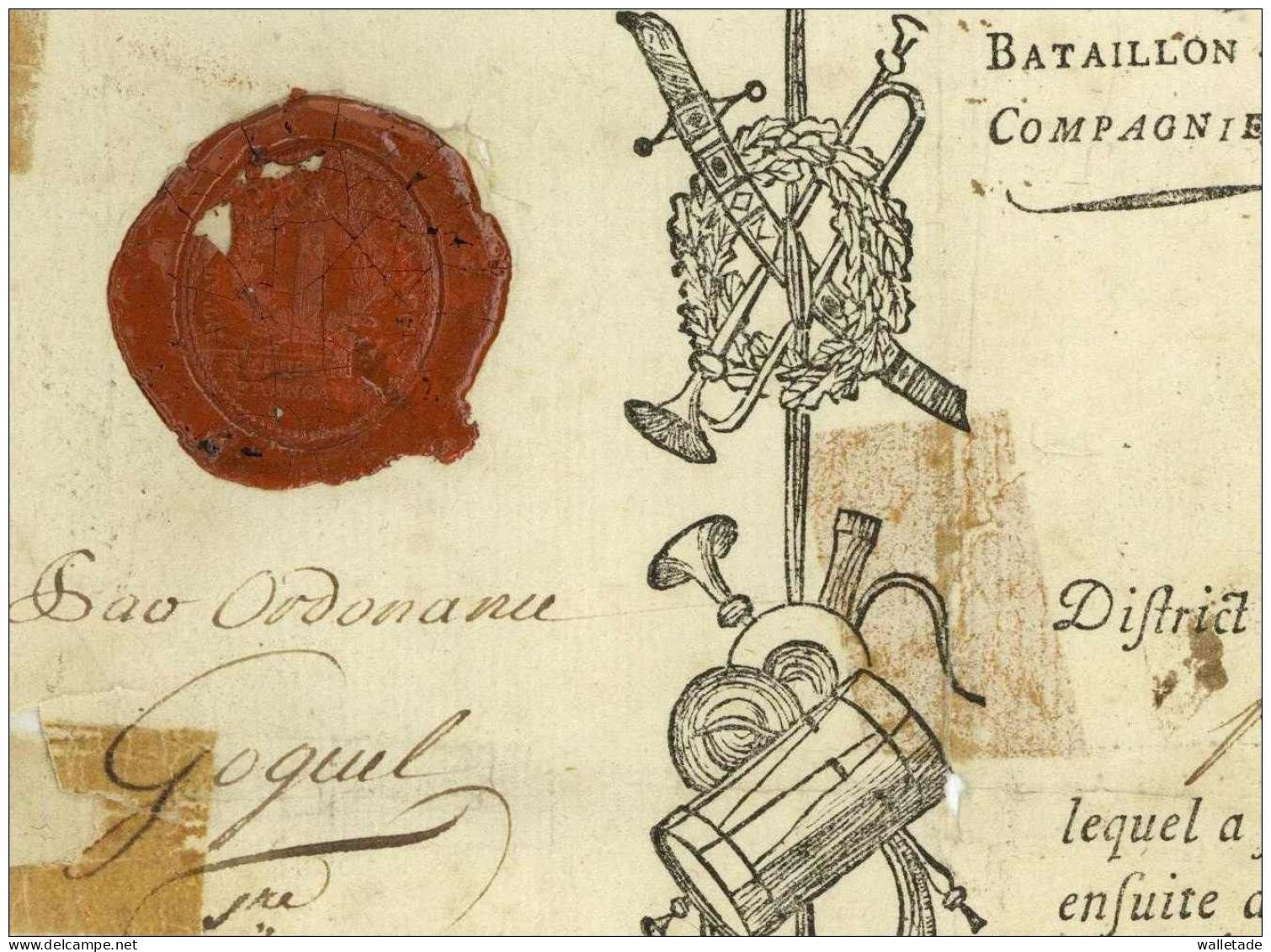 GUERRES DE LA REVOLUTION – CONGE ABSOLU - Besancon 1794 - Generaux AUBUGEOIS, MEQUILLET Et Pille Belfort Coppe - Historische Documenten