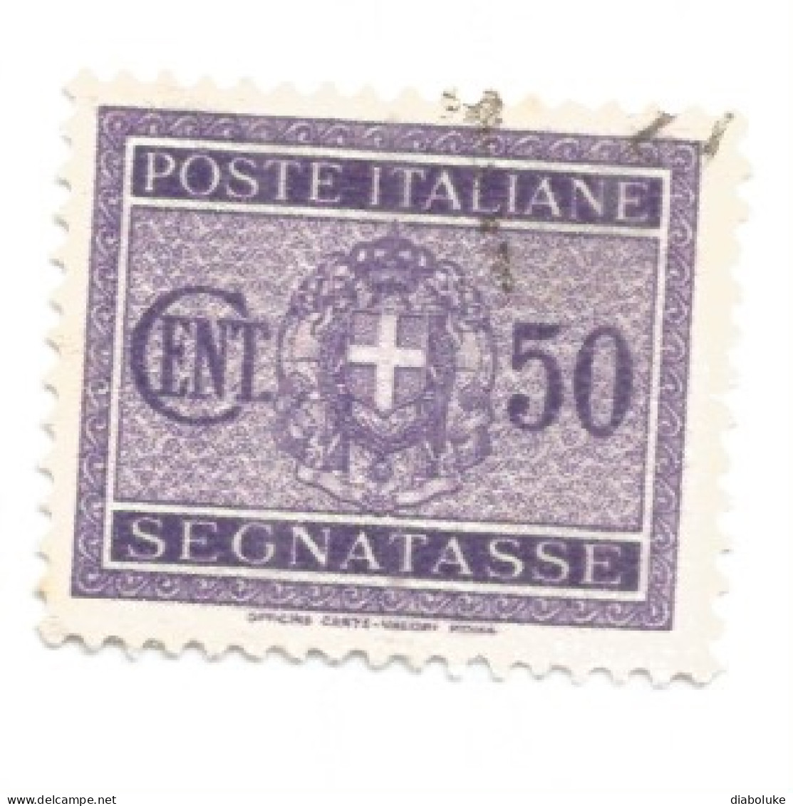 (REGNO D'ITALIA), 1934, SEGNATASSE, STEMMA CON FASCI, 50c - Francobollo Usato (CAT. SASSONE N.40) - Strafport