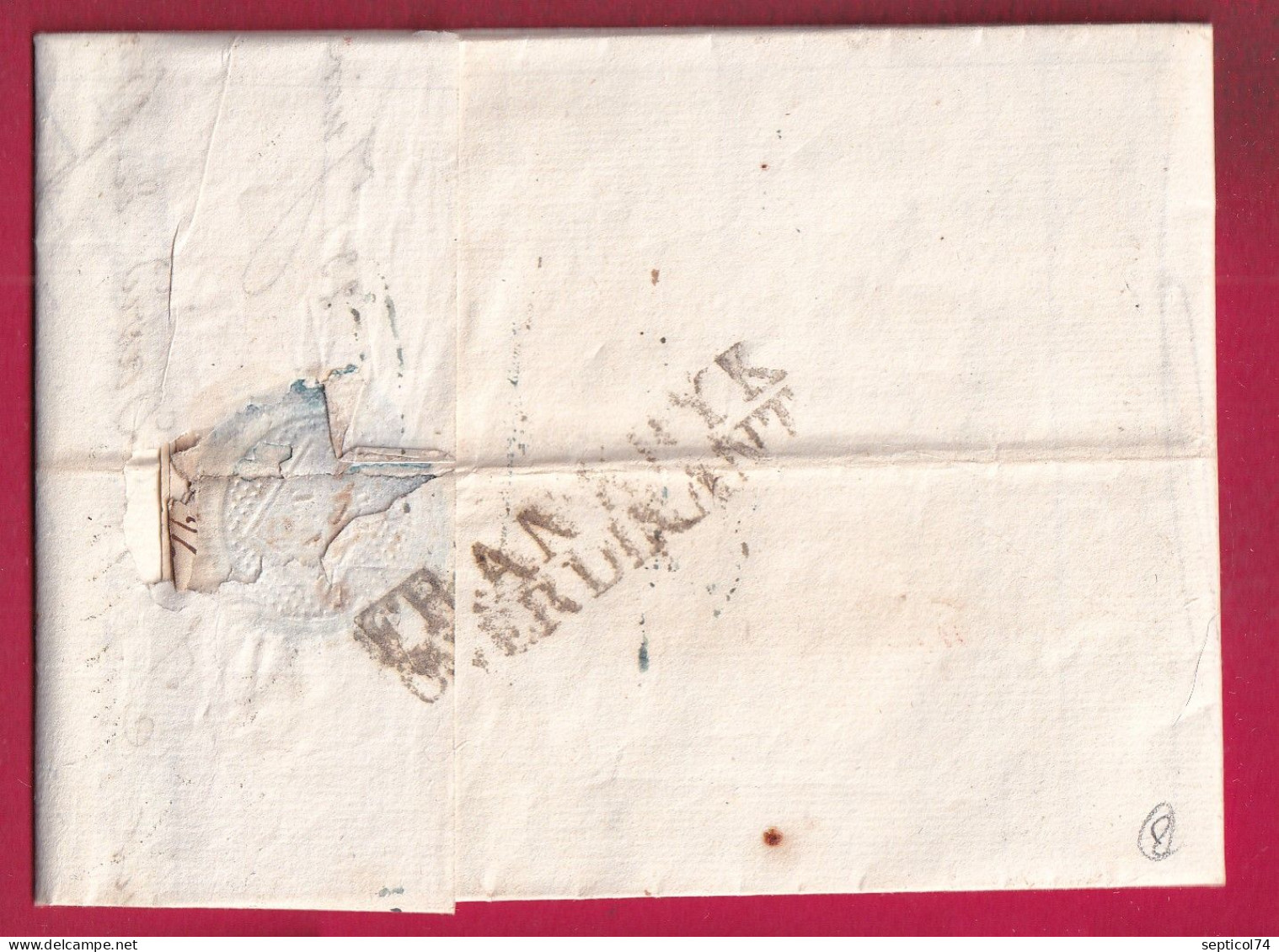 MARQUE 60 NEUILLY SEINE GRIFFE LFR3 POUR FRANCOMONT PRES VERVIERS PAYS BAS 1823 LETTRE - 1801-1848: Précurseurs XIX