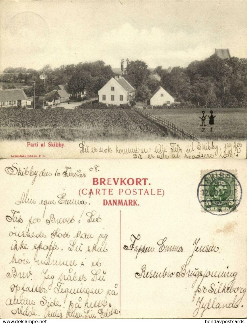 Denmark, SKIBBY, Partial View (1907) Postcard - Dänemark