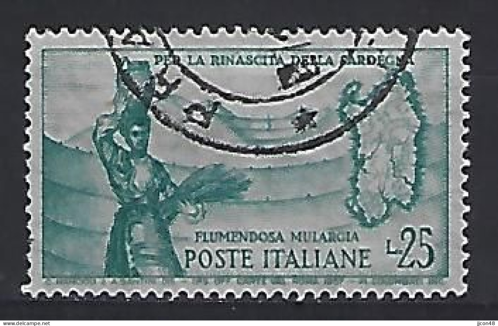 Italy 1958  Fertigstellung, Sardinien (o) Mi.1004 - 1946-60: Gebraucht