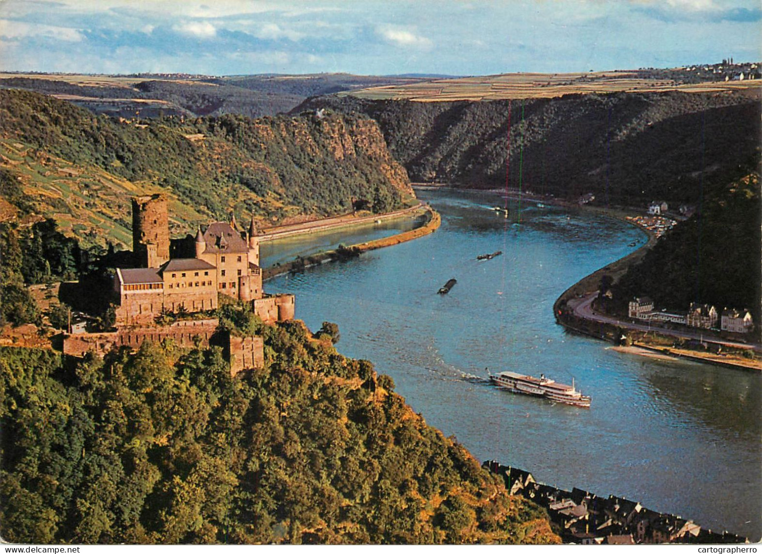 Navigation Sailing Vessels & Boats Themed Postcard Katz Castle And Loreley - Velieri