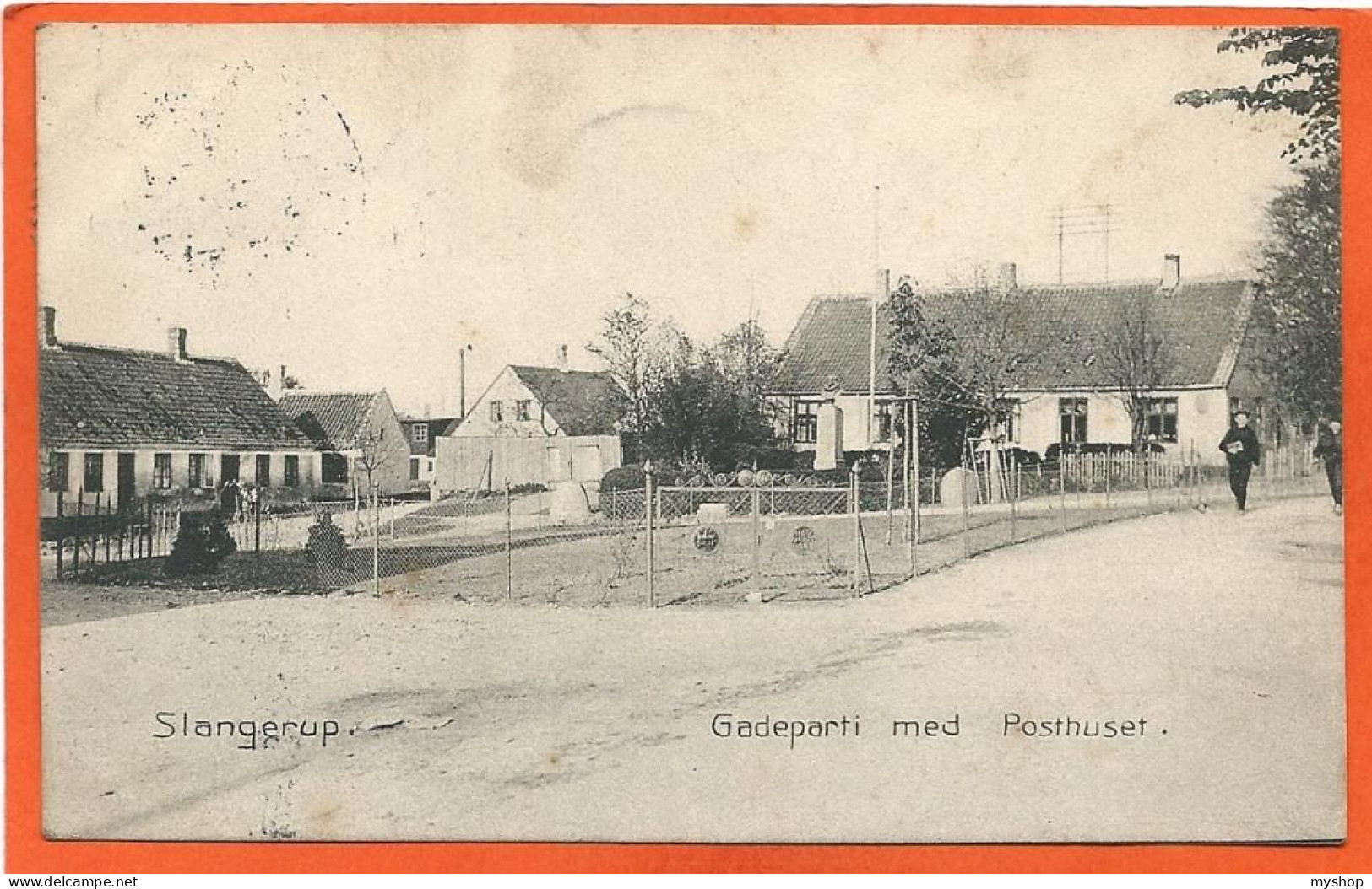 DK131_*    SLANGERUP  * GADEPARTI Med POSTHUSET *   SENT 1908 - Dänemark