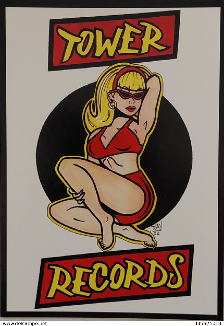 Carte Postale (Tower Records) Illustration : Tjay (Pin-up) - Reclame