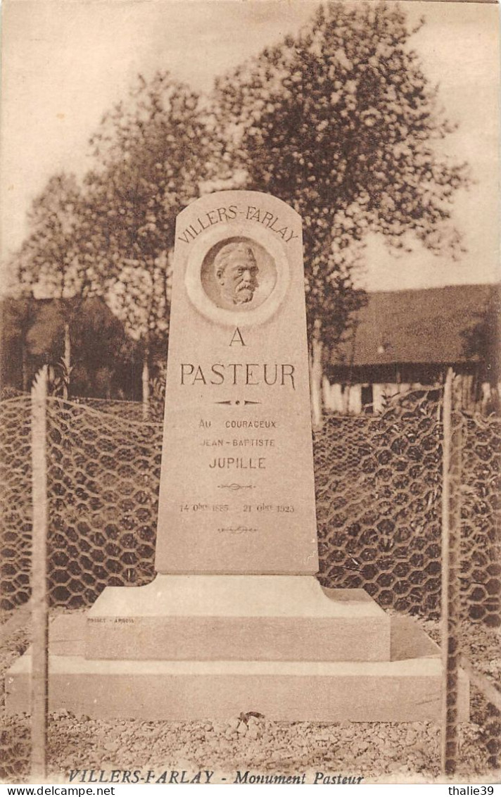 Villers Farlay Monument Pasteur Jupille ( Dole Arbois ) - Villers Farlay