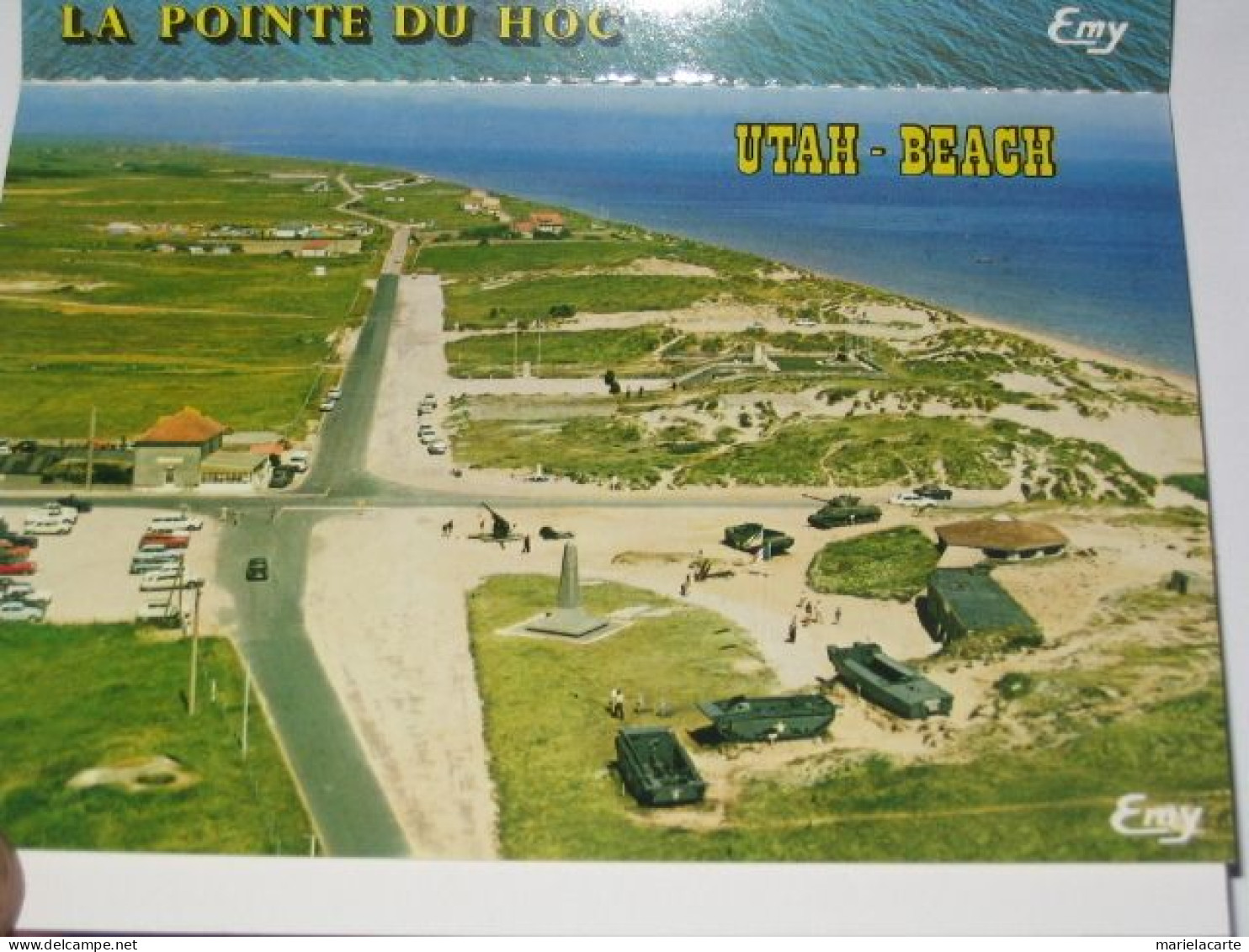 MA14 -  livret  8 photo format carte sur les plages du débarquement de normandie 2éme guerre mondiale  blaukos char