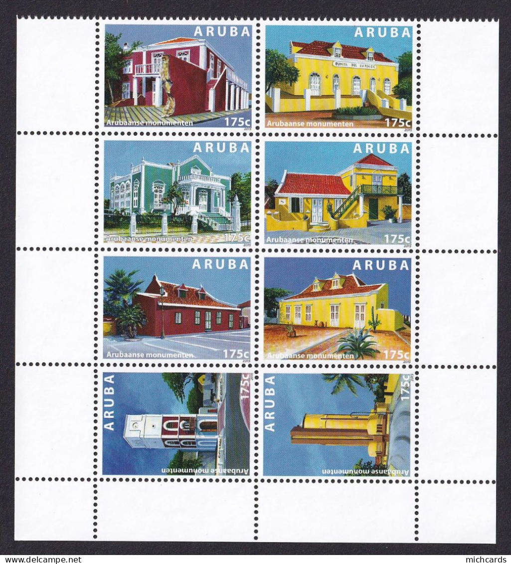 323 ARUBA 2015 - Y&T 875/82 - Architecture Monumen - Neuf ** (MNH) Sans Charniere - Niederländische Antillen, Curaçao, Aruba