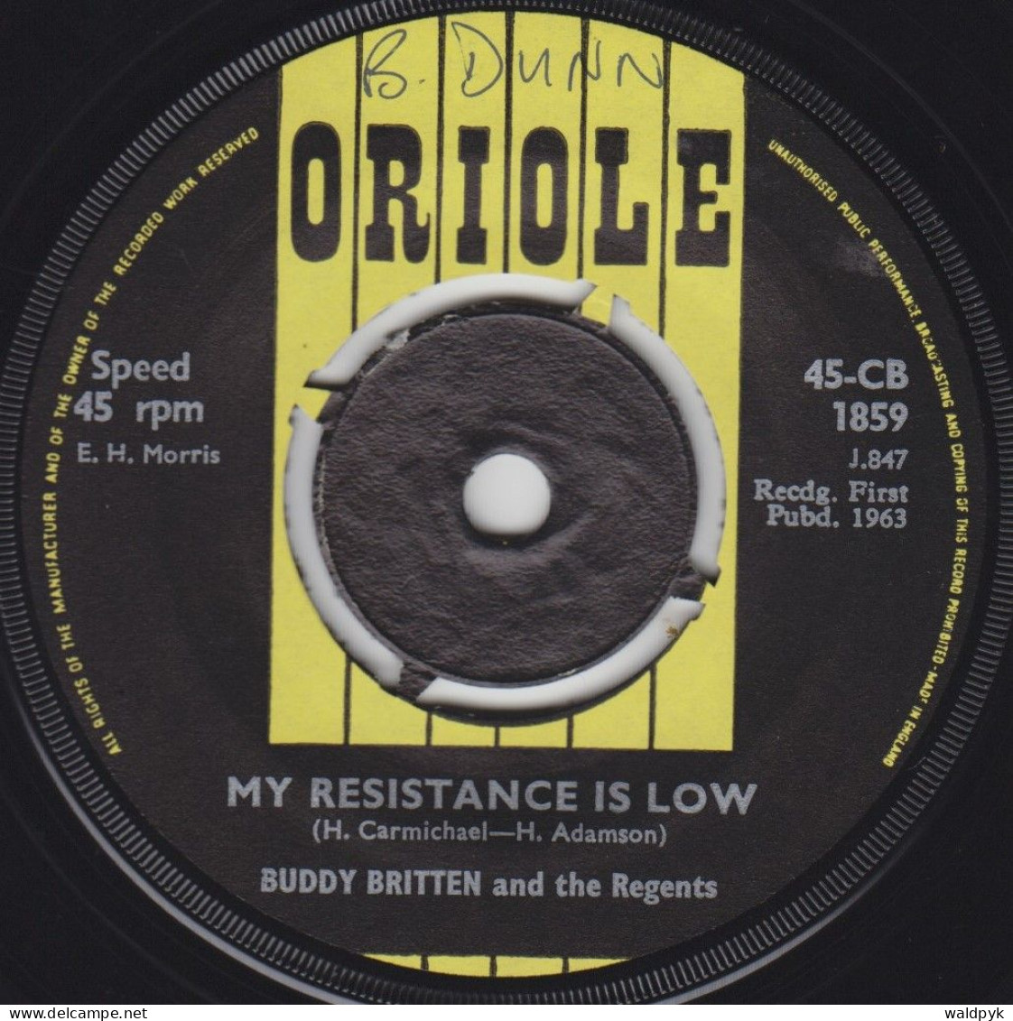 BUDDY BRITTEN AND THE REGENTS - My Resistance Is Low - Other - English Music