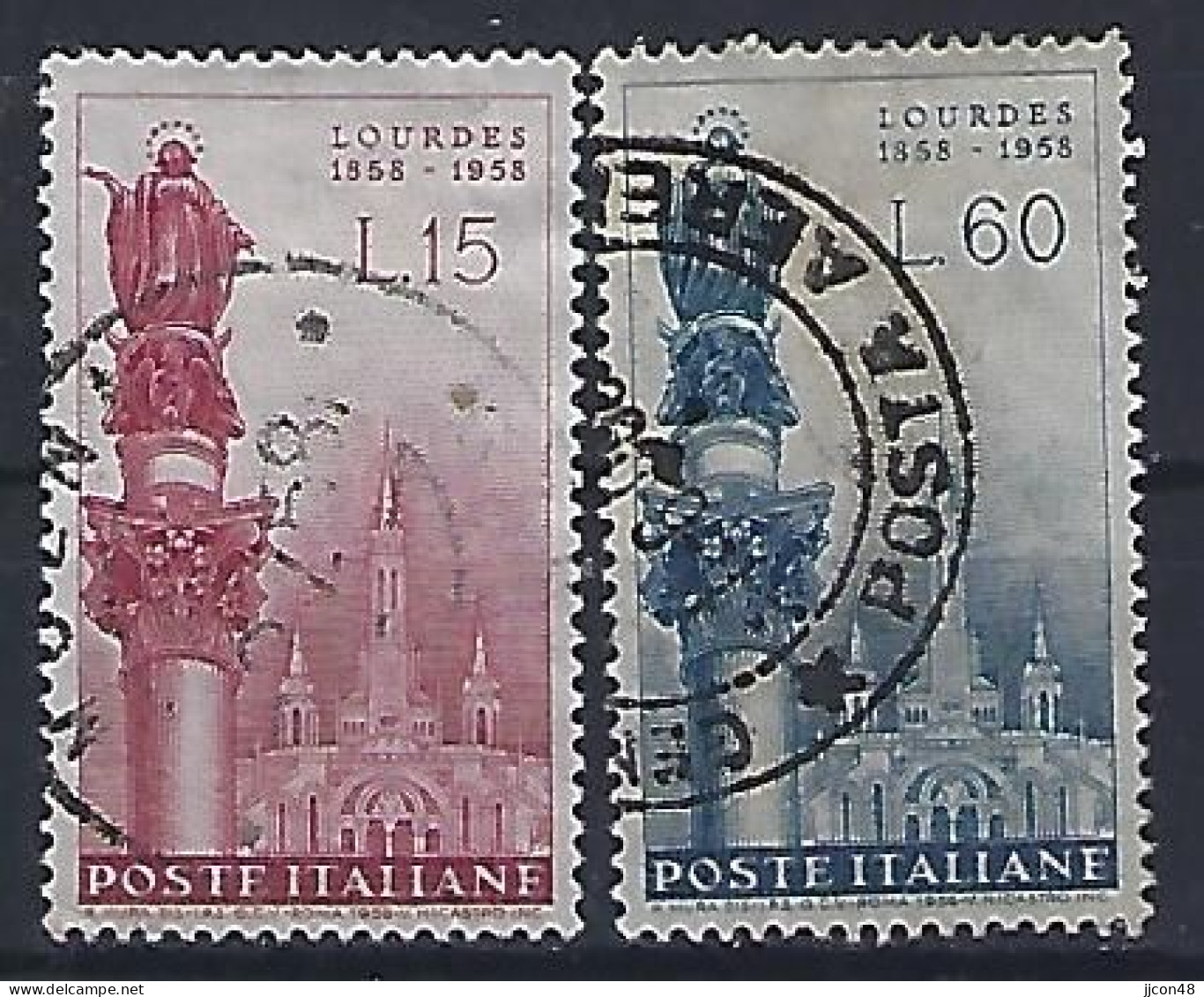 Italy 1958  100 Jahrestag Marienerscheinung In Lourdes  (o) Mi.1005-1006 - 1946-60: Used