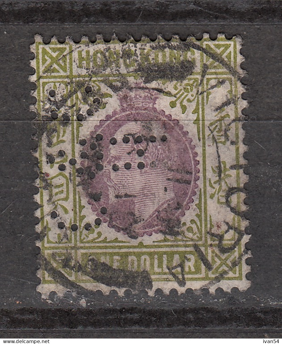 HONG KONG 89 Used  - Eduard VII (1 Dollar) – 1904-9 – PERFIN : C&C H - Gebraucht