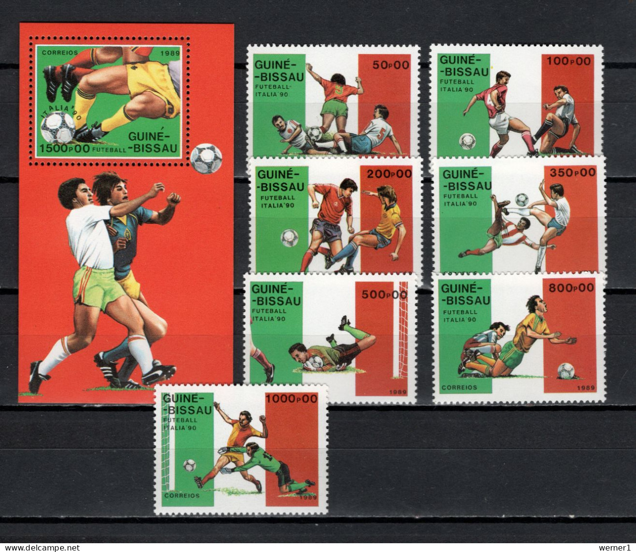 Guinea-Bissau 1989 Football Soccer World Cup Set Of 7 + S/s MNH - 1990 – Italien