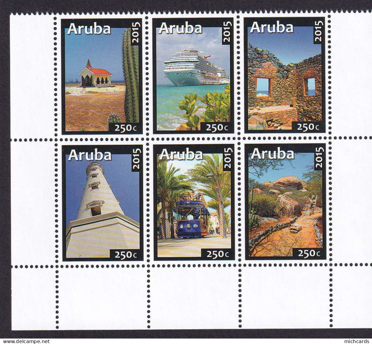 323 ARUBA 2015 - Y&T 883/88 -  Chapelle Bateau Phare Bus - Neuf ** (MNH) Sans Charniere - Curacao, Netherlands Antilles, Aruba