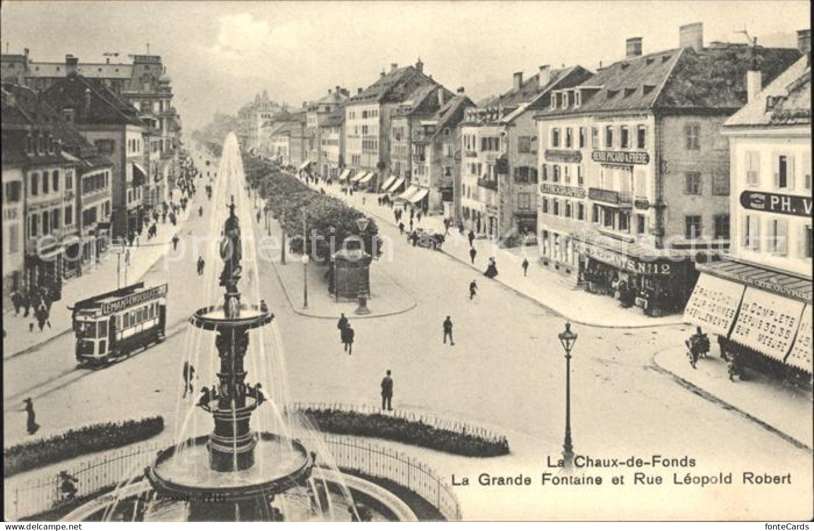 12005871 La Chaux-de-Fonds Grande Fontaine Rue Leopold Robert Tram La Chaux-de-F - Autres & Non Classés