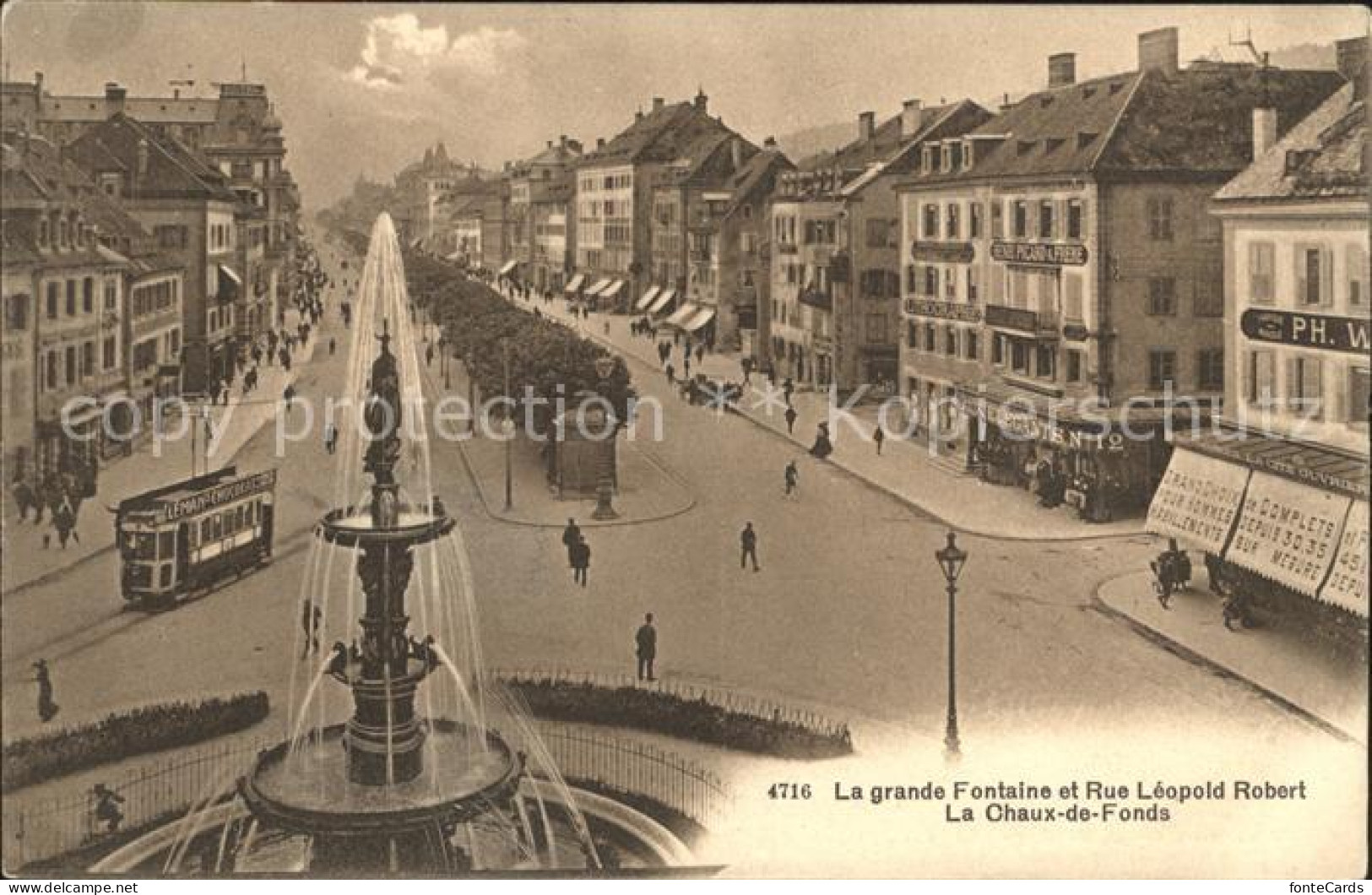 12005858 La Chaux-de-Fonds Grande Fontaine Rue Leopold Robert Tram La Chaux-de-F - Autres & Non Classés