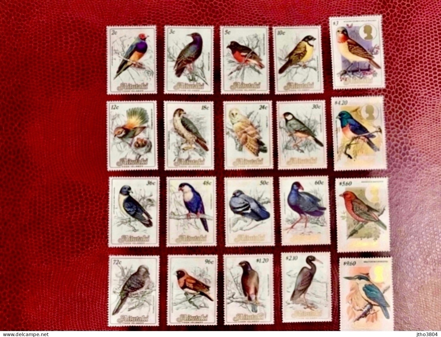 COOK ISLANDS 1984 Aitutaki Série Complete 20v Neuf MNH ** Mi 370 / 403 Ucello Oiseau Bird Pájaro Vogel - Papegaaien, Parkieten