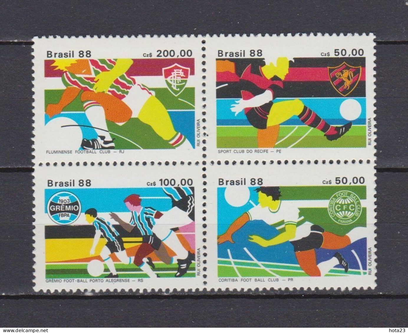 (!) Soccer Clubs Brazil 1988 Michel 2264-67 Sn BR 2149a Yvert 1884-87 RHM 1596-97 - Ungebraucht