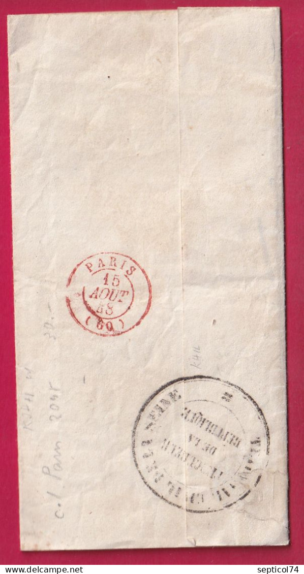 CAD POSTES SERVICE DE PARIS EN ROUGE POTHION 2045 POUR PARIS TRIBUNAL DE LA SEINE LETTRE - 1801-1848: Voorlopers XIX