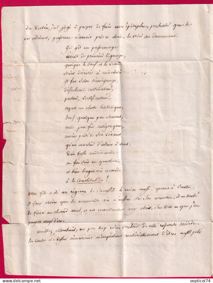 CAD TYPE 14 LORRIS LOIRET BOITE RURALE EN ROUGE B COURTIGIS LETTRE - 1801-1848: Precursors XIX