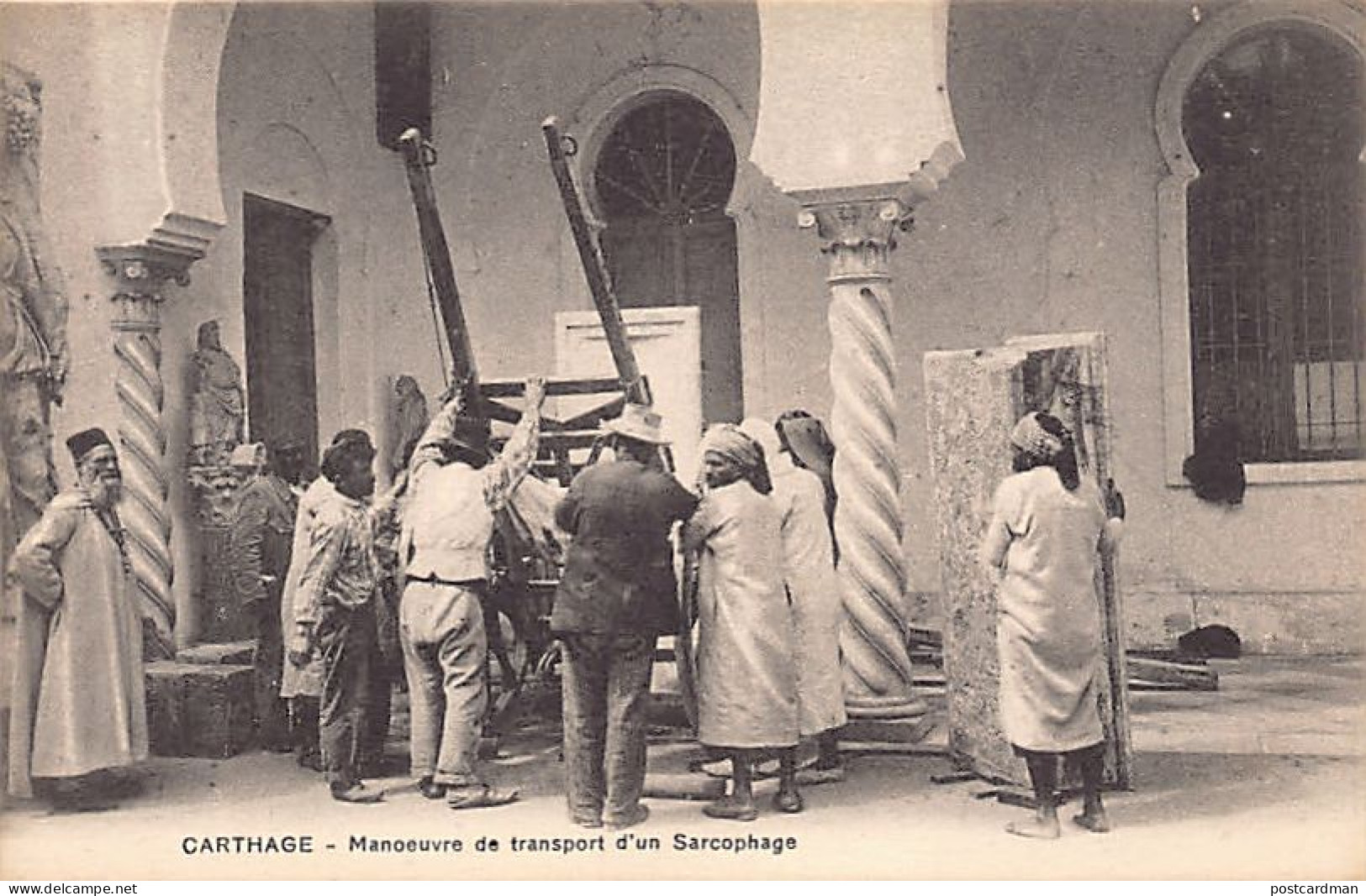 Tunisie - CARTHAGE - Manoeuvre De Transport D'un Sarcophage - Ed. Musée Lavigerie - Tunesië