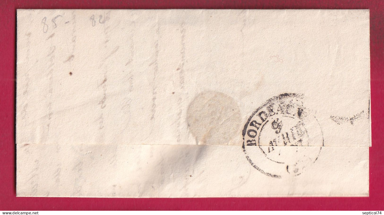 CURSIVE 45 DURAS LOT ET GARONNE + TYPE 12 MARMANDE POUR BORDEAUX 1837 LETTRE - 1801-1848: Précurseurs XIX