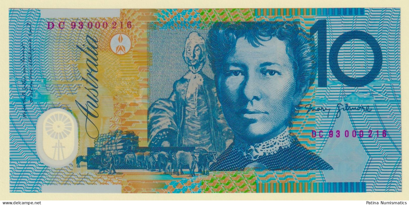 Australia 10 Dollars 1 - 11 - 1993 In RED Low Serial P 52 Crisp Gem UNC - 1992-2001 (polymeerbiljetten)