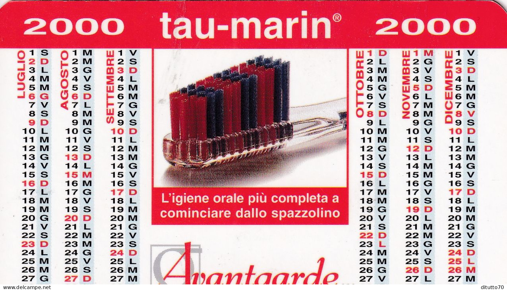 Calendarietto - TAU - MARIN - Farmacia Bargis - Torno - Anno 2000 - Small : 1991-00