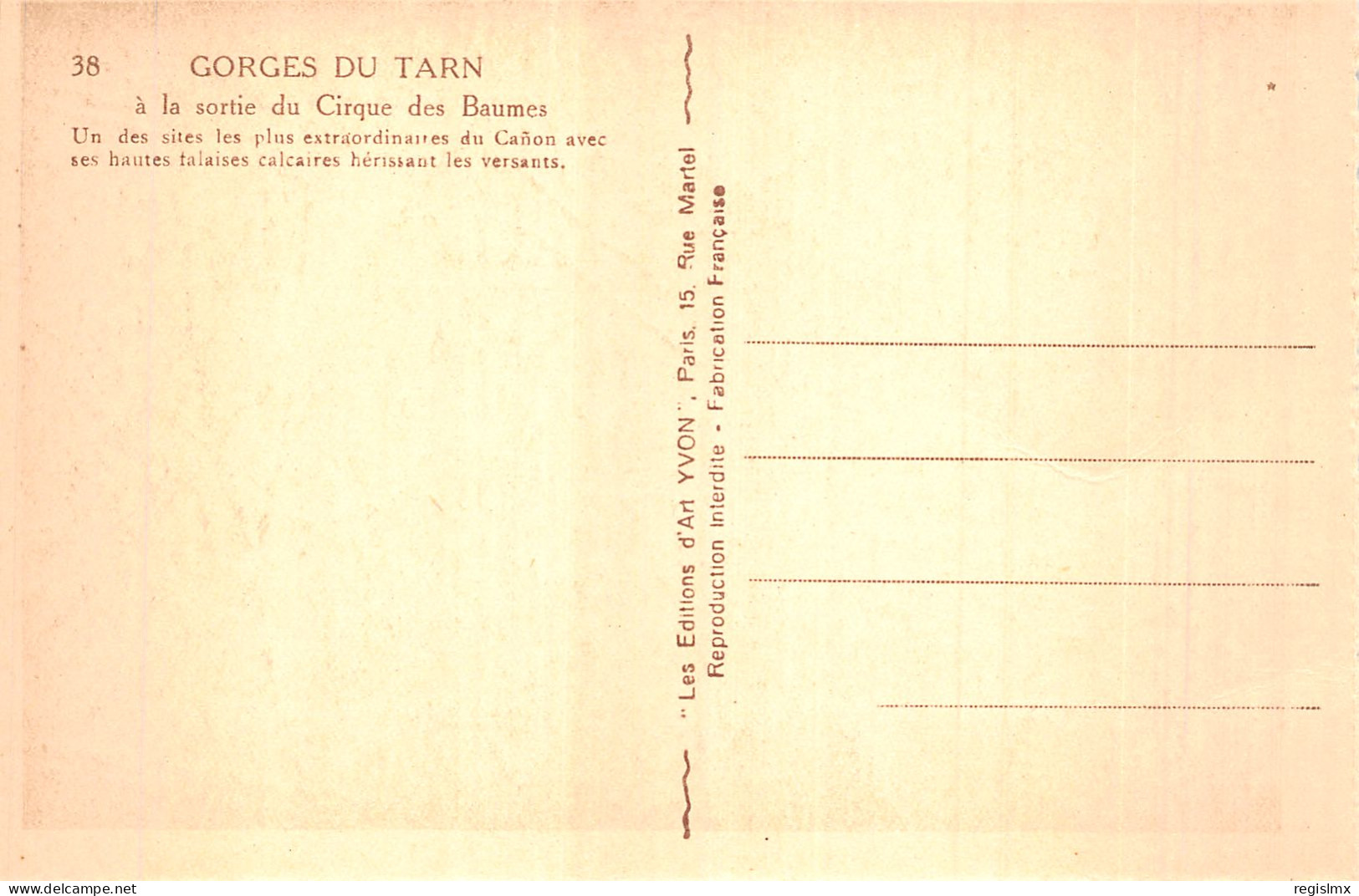 48-GORGES DU TARN LE CIRQUE DES BAUMES-N°T1054-E/0351 - Gorges Du Tarn