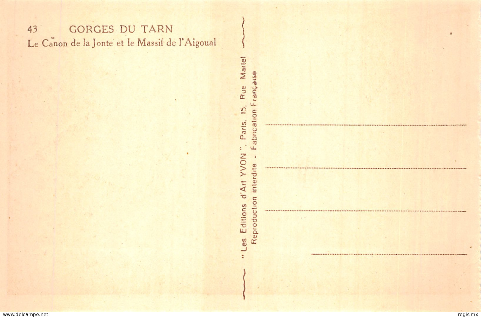 48-GORGES DU TARN LE CANON DE LA JONTE-N°T1054-E/0343 - Gorges Du Tarn