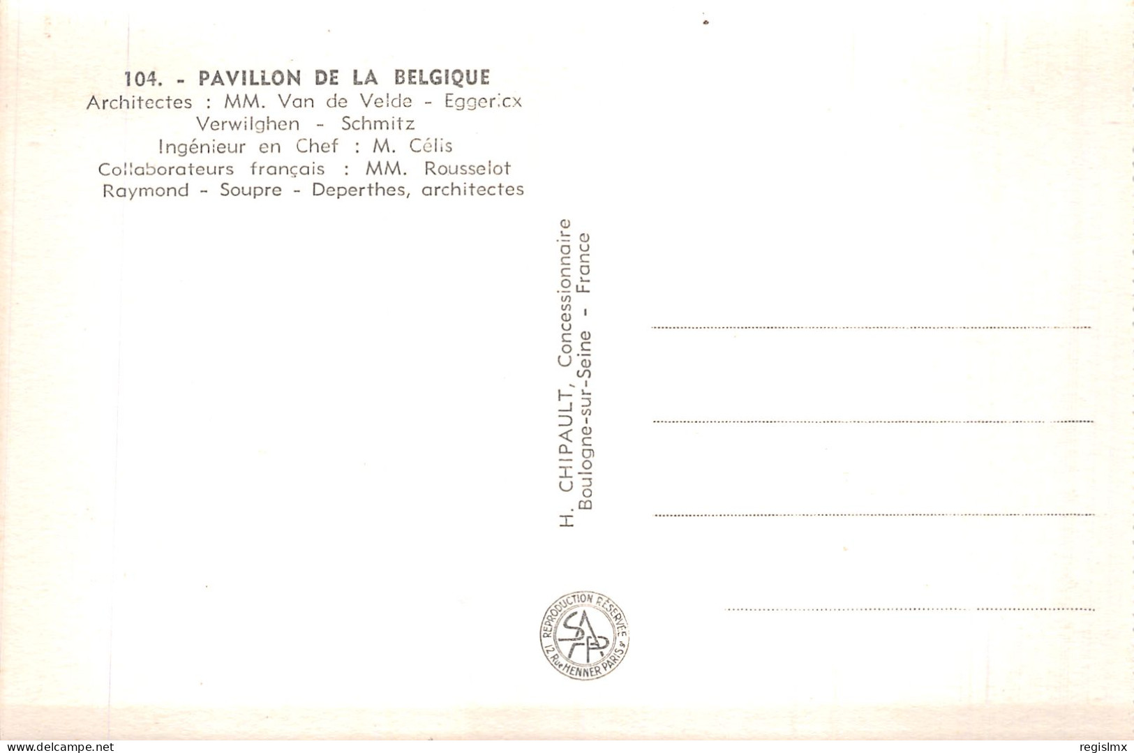 75-PARIS EXPOSITION INTERNATIONALE 1937 PAVILLON DE LA Belgique-N°T1054-E/0229 - Expositions
