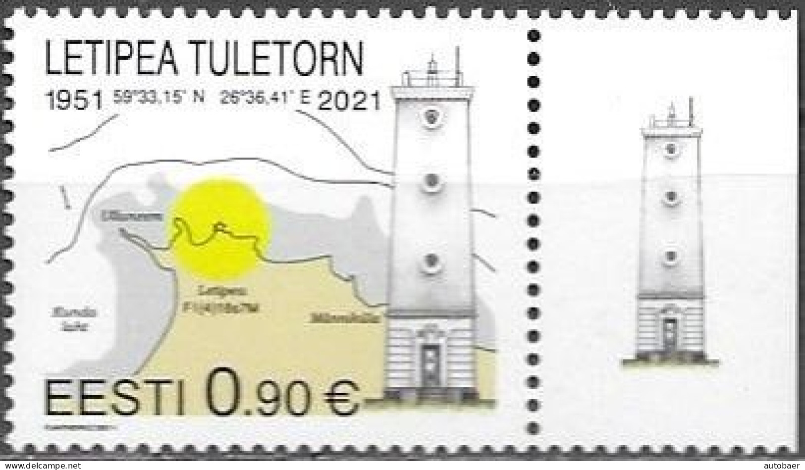 Estonia Estland Eesti Estonie 2021 Lighthouses Mi.No. 1003 MNH ** Neuf Postfrisch - Estonia