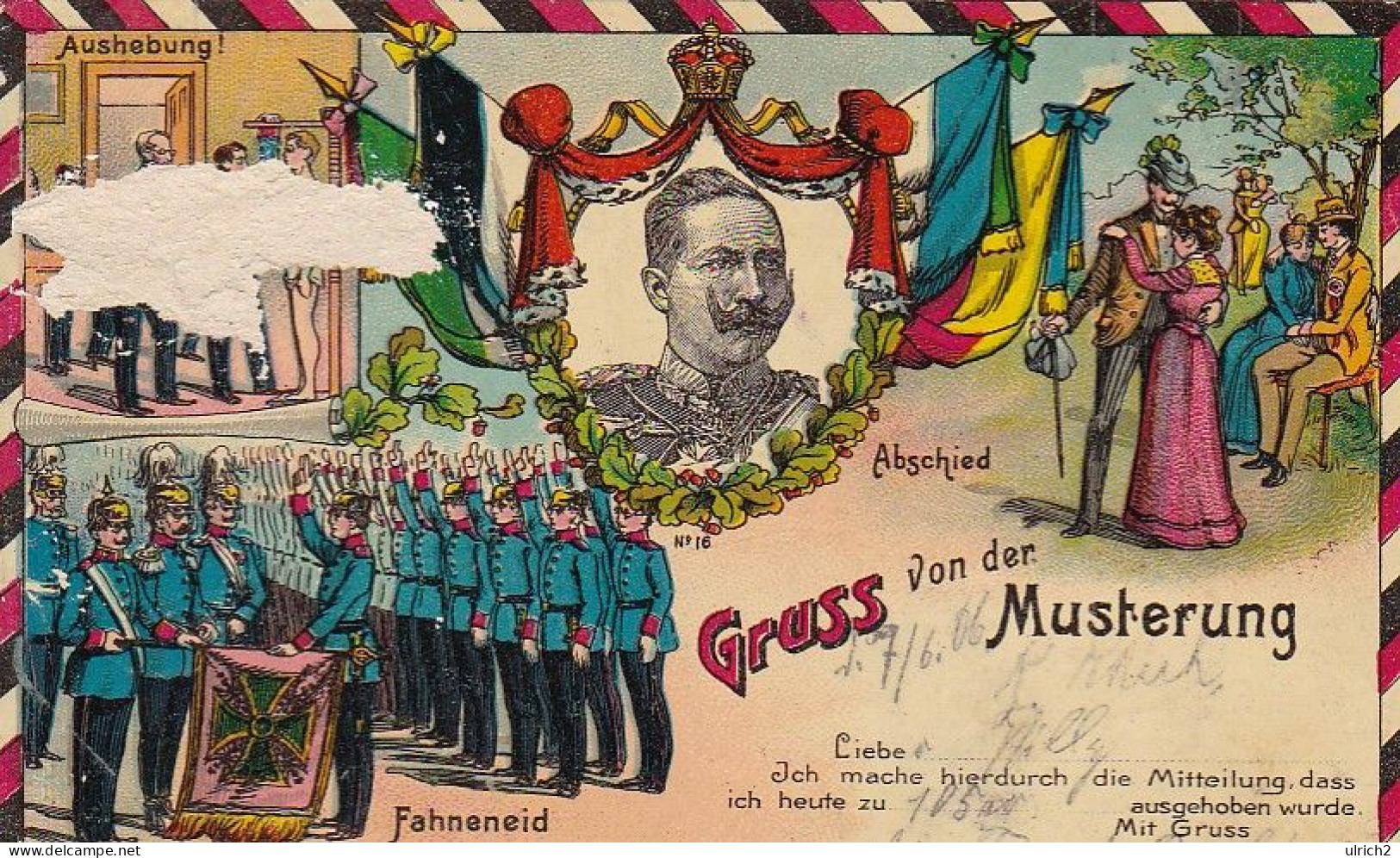 AK Gruss Von Der Musterung - Soldaten Patriotika Künstlerkarte  - Plauen 1906 (69051) - War 1914-18