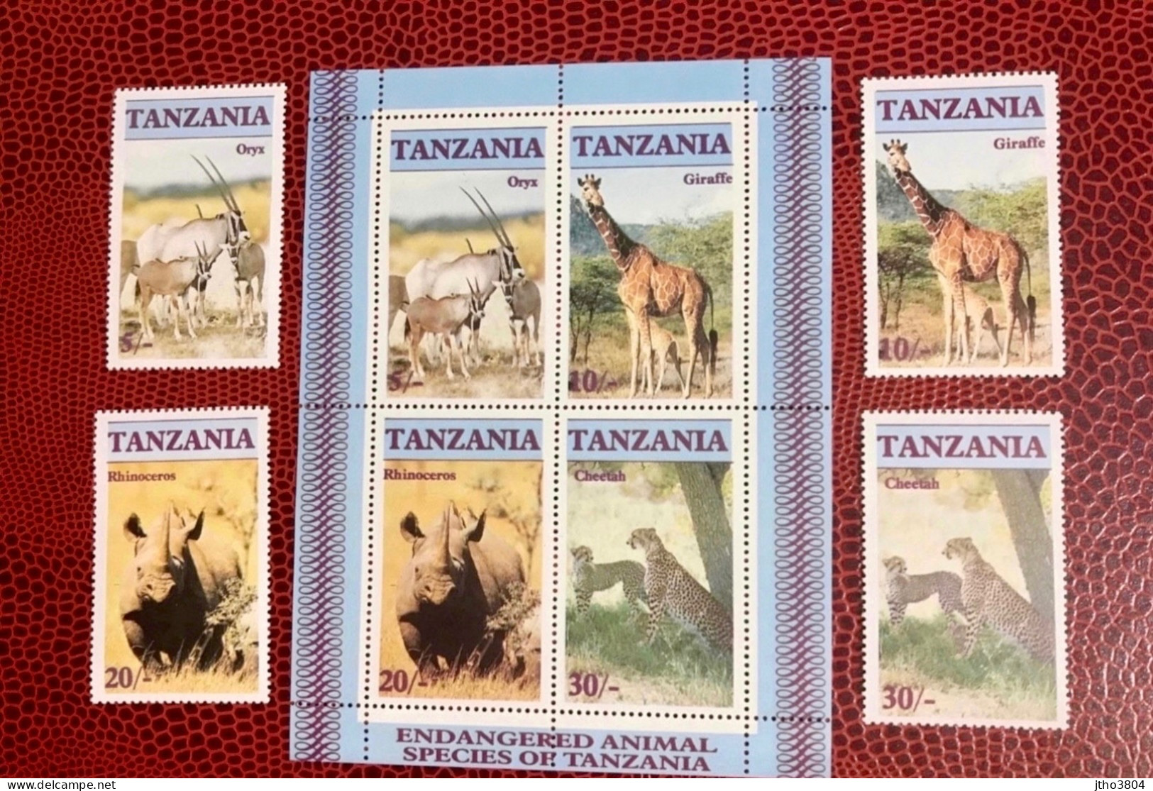 TANZANIE 1986 4v Bloc 4v Neuf MNH ** Mi 328 / 331 Elephant Mamíferos Mammals Säugetiere Mammiferi Mammifère TANZANIA - Rhinoceros