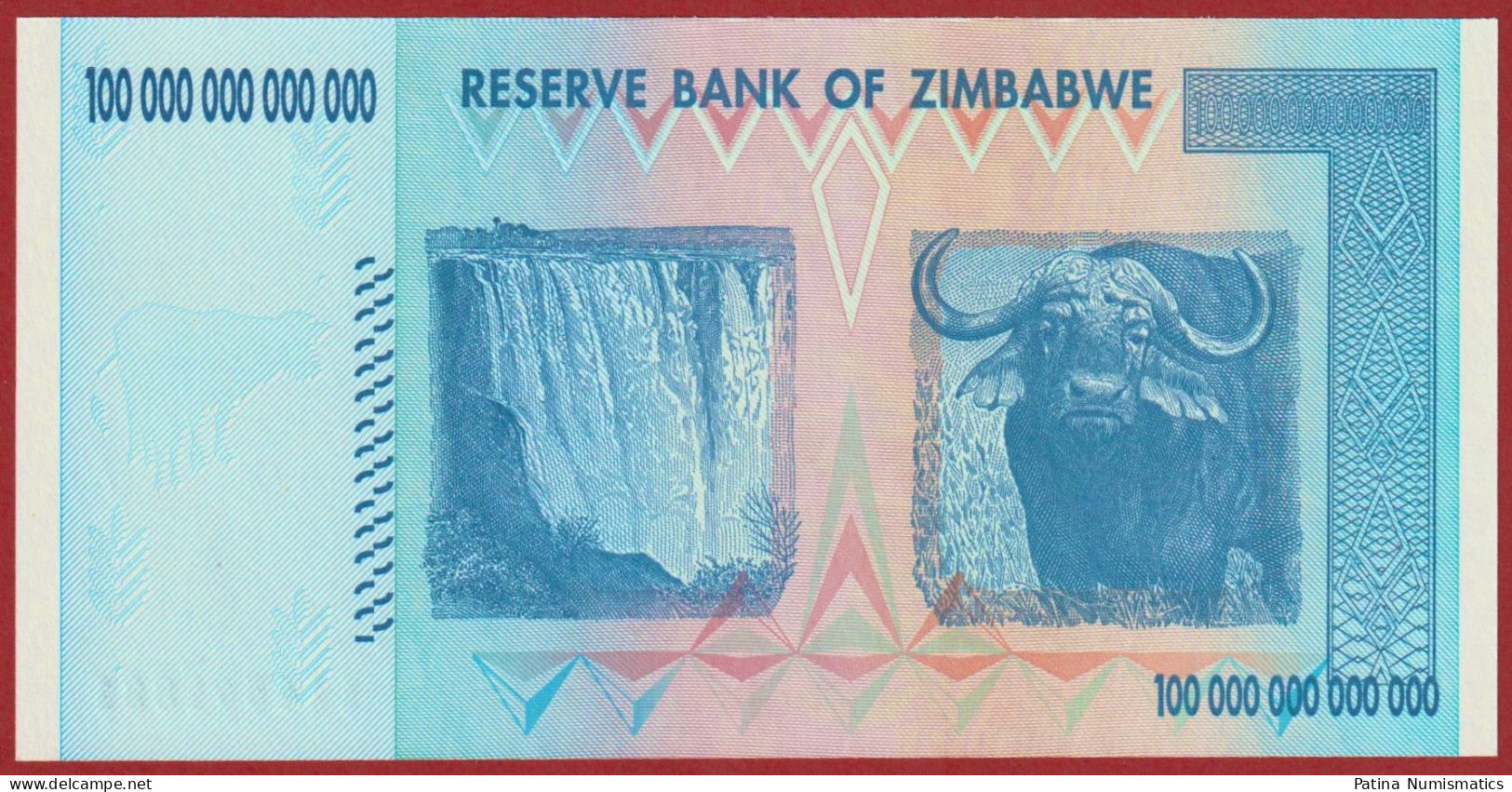 Zimbabwe 100 Trillion Dollars 2008 HYPERINFLATION P 91 AA Prefix Gem UNC - Zimbabwe