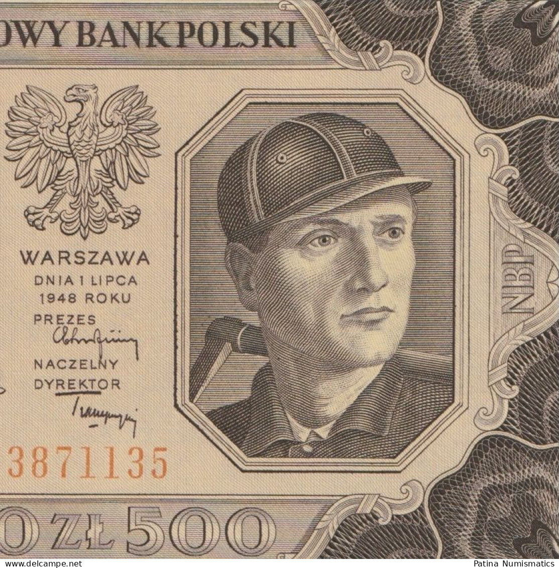 Poland 500 Zlotych 1948 Pick# 140 Crisp GEM UNC - Pologne