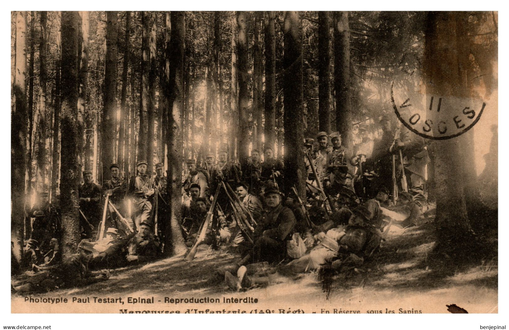 Manœuvres Du 149° Régiment D'Infanterie Française D'Epinal - En Réserve Sous Les Sapins (Testart) - Epinal