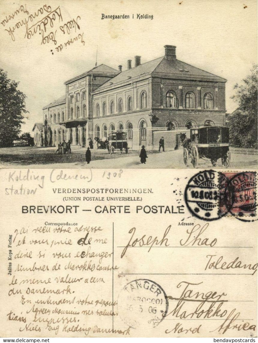 Denmark, KOLDING, Banegaarden, Railway Station (1906) Postcard - Dänemark